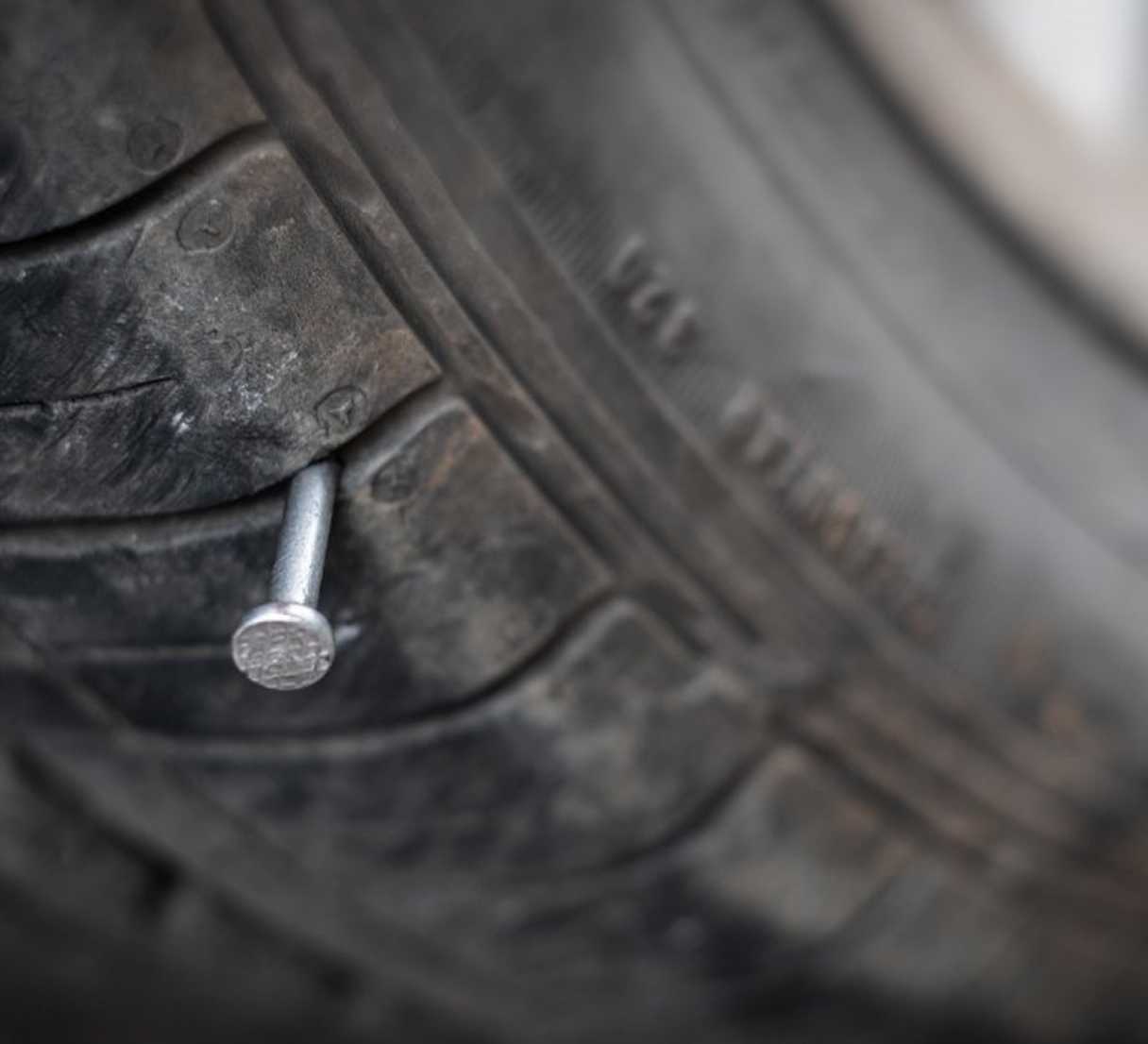 Visible Nail or Object in Tire