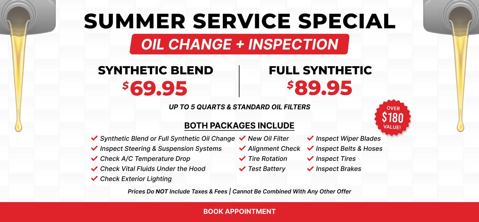 Summer service $180 value banner