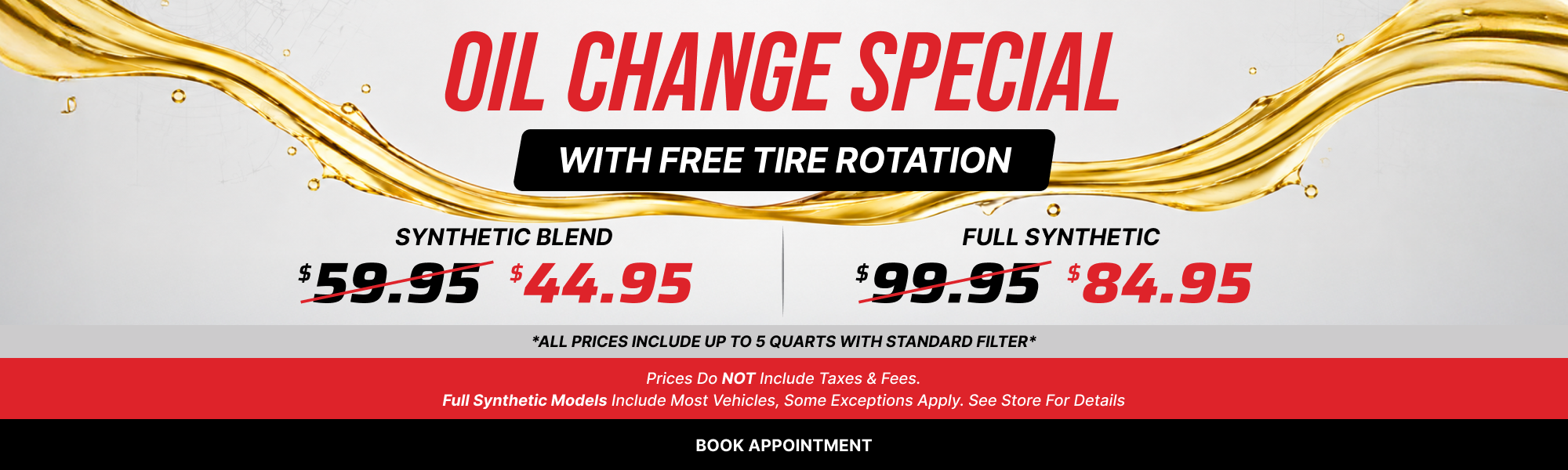 Oil change + free tire rotation