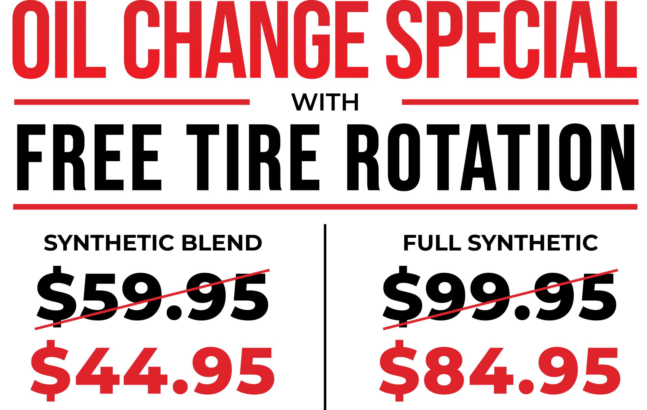 Oil Change With Free Tire Rotation