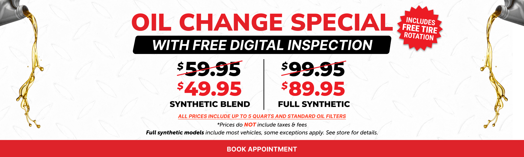 Oil change + free tire rotation