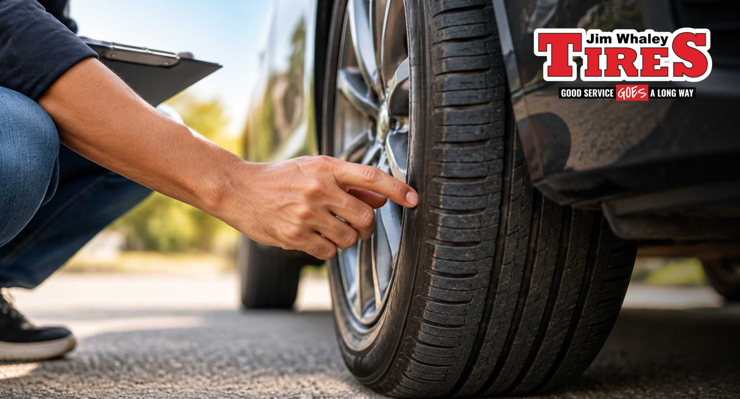 Tire inspection before driving I-10 from Marianna
